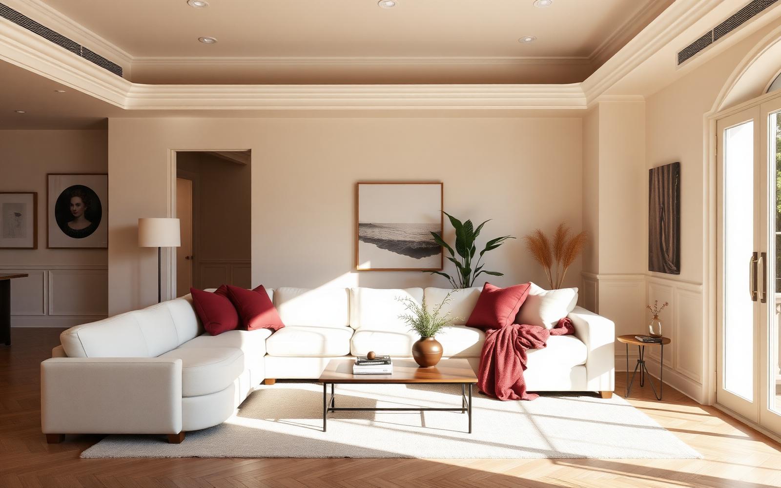 Staged living room ready for a listing